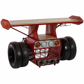 Wanderlust Deco Barra botellero rojo con ruedas 160x53x84h cm