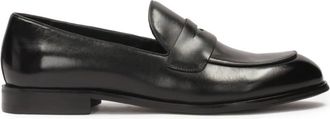 Kazar Zwarte leren heren penny loafers. Dit product valt groot uit. - Heren - Loafers - Zwart - 44 EU - Leer - Schoenen