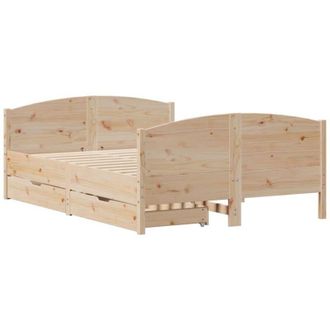 vidaXL Vidaxl - Estructura De Cama Sin Colch&oacute;n Madera Maciza De Pino 135x190 Cm
