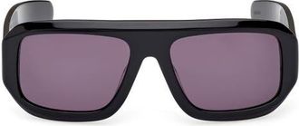 adidas 58MM Navigator Sunglasses in Shiny Black /Smoke at Nordstrom