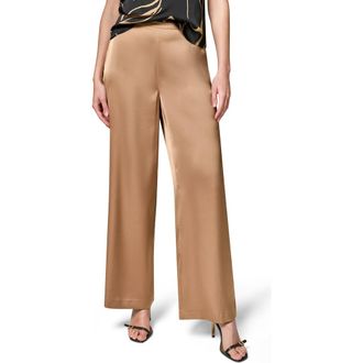 DKNY Wide Leg Satin Pants in Fawn at Nordstrom, Size X-Large