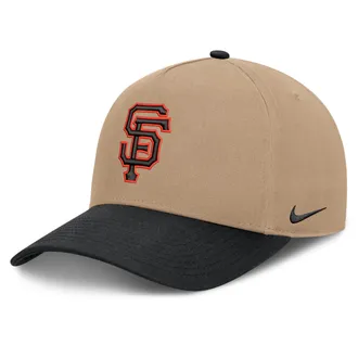 Nike San Francisco Giants Rise Nike Mens MLB A-Frame Trucker Adjustable Hat in Brown | NB1D0A3UGIA-TZD