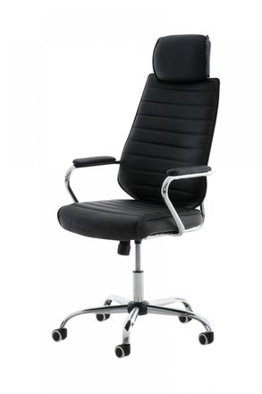 Clp Silla de oficina giratoria regulable en Simil cuero Negro