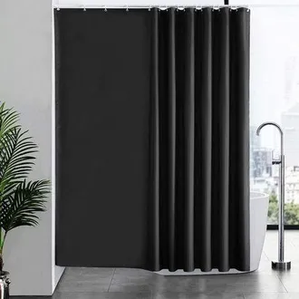 OEM Cortina De Ducha De 240 X 180 Cm, Con 16 Ganchos, Extra Ancha, Con Peso, Resistente Al Moho, Gris Oscuro, Impermeable, Cortina Grande Para Ba&ntilde;era, Tej