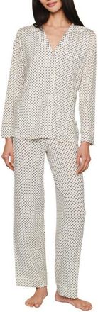 Eberjey Gisele Printed Long Pajamas in Tide Dot Ivory/Ivory at Nordstrom, Size X-Small