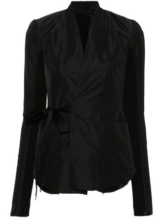 Rick Owens self-tie layered blazer - Black