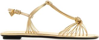 Prada Gold Leather Sandals