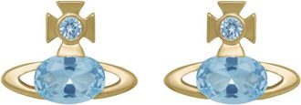 Vivienne Westwood Allie Crystal-embellished orb Stud Earrings - Light Blue - One Size