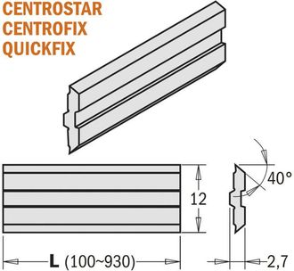 CMT 795.510.12 SET 2 COLTELLI CENTROSTAR/FIX, QUICKFIX 510x12x2.7mm HPS