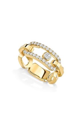 Messika Move Link Diamond Statement Ring in Yellow Gold at Nordstrom, Size 6.75