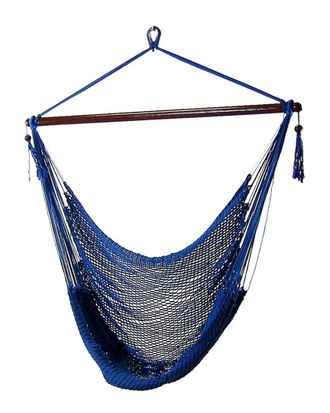 Sunnydaze Extra-Large Hanging Caribbean Rope Hammock Chair