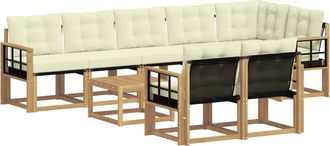 vidaXL Conjunto De Sof&aacute;s De Exterior 9 Uds. Blanco Y Crema Vidaxl
