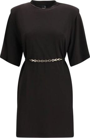 Pinko Allie Jurk - Dames - Korte kleedjes - Zwart - S - Nylon - Kleedjes