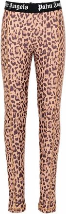 Palm Angels Broeken, Dames, Bruin, 2Xl, Training Leggings