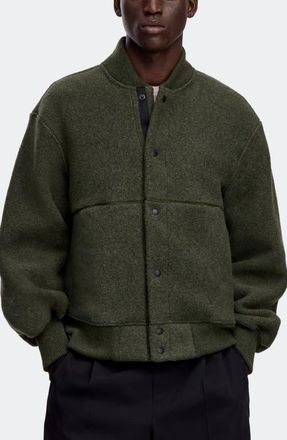 Canada Goose Hudson Black Label Fleece Bomber Jacket in Dark Sage at Nordstrom, Size Xx-Large