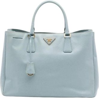 Prada Pre-owned Galleria Tote Bag - Dames - Vintage Shopper - Blauw - ONE Size - Leer - Vintage