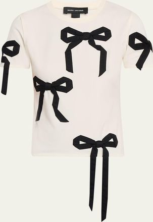 Marc Jacobs Bow Short-Sleeve Shrunken T-Shirt