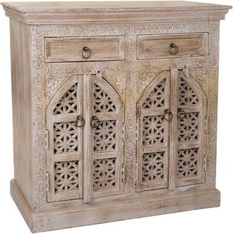 Wanderlust Deco Recibidor De Madera Acabado Artesanal 90x45x90h Cm