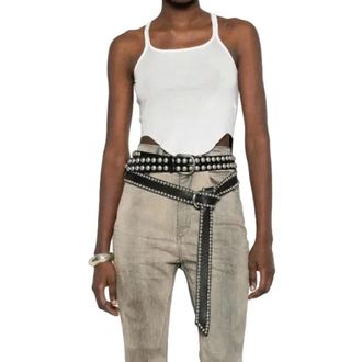 Rick Owens Sleeveless Tops, female, White, Size: XS Basic Tank Cropped