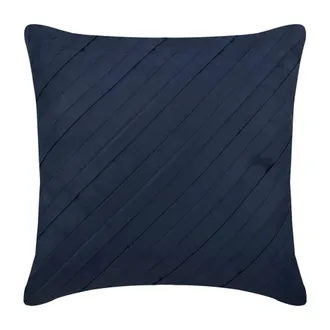 OEM Funda De Coj&iacute;n Decorativa Plisada Texturizada De 20x20 Pulgadas En Azul Marino, Coj&iacute;n Cuadrado De Gamuza Sint&eacute;tica De Color Liso, Juego De 1 Pieza: Co