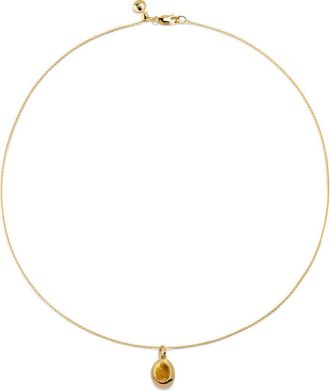 Monica Vinader Birthstone Locket Necklace in 18Ct Gold Vermeil /Citrine at Nordstrom