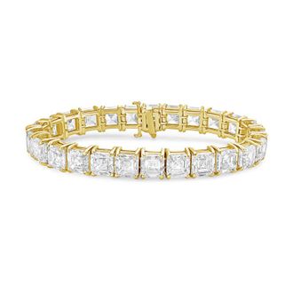 Diana M. Jewels 14kt Yellow Gold 26cts Lab Grown Asscher cut Diamond Bracelet