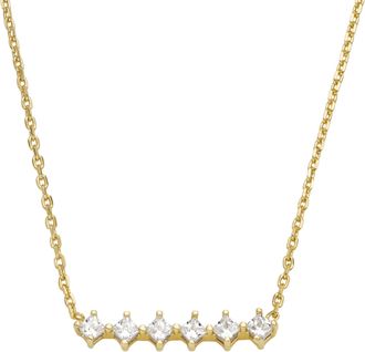 Fossil Womens Hazel Classic Glitz Gold-Tone Brass Station Necklace