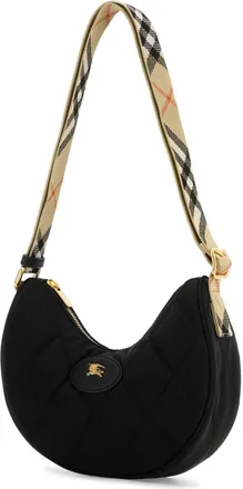 Burberry Womens Horseshoe Crossbody Bag Black Nylon