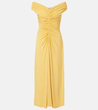 SIMKHAI Sheyda ruched jersey midi dress