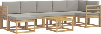 vidaXL Conjunto De Sof&aacute;s De Exterior 8 Uds. Blanco Y Gris Claro Vidaxl