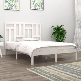 vidaXL Estructura De Cama Sin Colch&oacute;n Madera Maciza Blanca 200x200 Cm Vidaxl