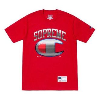 SUPREME SS19 x Champion Chrome S/S Top Crossover Short Sleeve Unisex Red SUP-SS19-10256