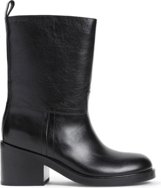 Bally Zwarte laars met hak - Dames - Laarzen met Hak - Zwart - 39 EU - Leer - Schoenen