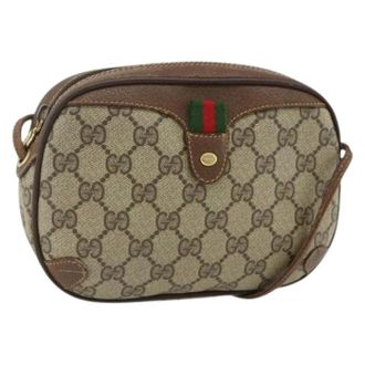 Gucci Pre-owned Cross Body Bags, female, Beige, Size: ONE SIZE Pre-owned Vintage GG Canvas Shoulder Bag