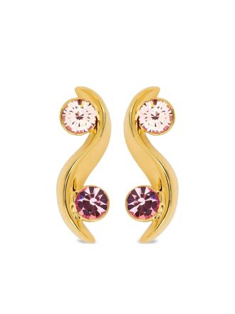 Oscar De La Renta crystal-embellished earrings - Pink