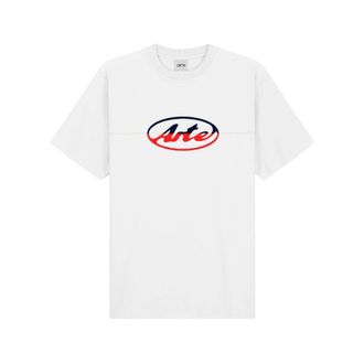 Arte T-Shirts, male, White, Size: L Circle Logo Cut T-shirt