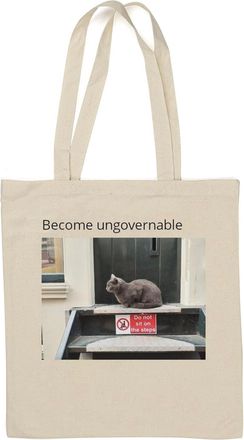 Generic Become ungovernable anarchy funny meme Natural Cotton Tote Bag White