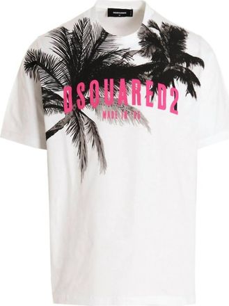 Dsquared2 Mens Palm Slouch T-Shirt In White
