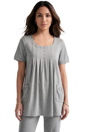 Roaman's Plus Size Two Pocket Soft Knit Swing Tunic in Medium Heather Grey at Nordstrom, Size Small