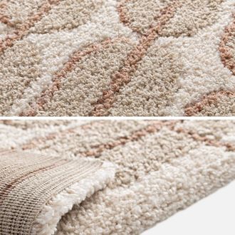 Sweeek Alfombra Interior Con Dise&ntilde;o Gr&aacute;fico Beige, Crema Y Rosa
