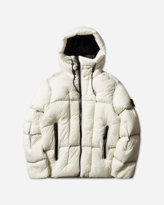 Stone Island Men s Seam Faded Light Nylon Tela Down Jacket Ivory