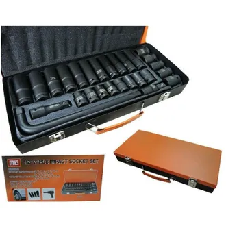 Trade Shop Trade Shop - Set Chiavi A Bussola Ad Impatto 27 Pz 1/2 Inserti Misti Chiave A L Mig-2045