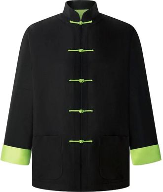 Shanghai Tang stand-up collar silk jacket - Black