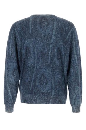 Etro Mens Embroidered Silk Blend Sweater X0883 Exterior: Cashmere Maglieria