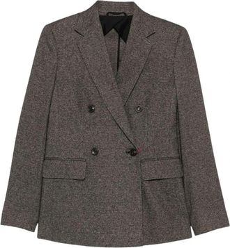 Max Mara Cresta Double-Breasted Blazer - Dames - Blazers - Bruin - S - Katoen - Jassen