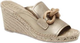 Pedro Garcia Oliveta Wedge Sandal in Nugget Petite Grain/Oak at Nordstrom, Size 10.5Us