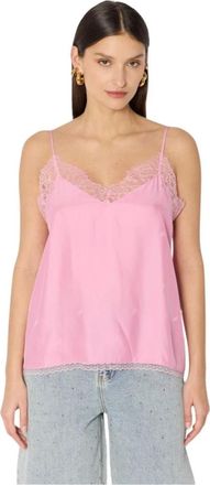 BERENICE Taylor | Top met kanten schouderband en Love motieven - Dames - Tops zonder mouwen - Roze - S - Tops