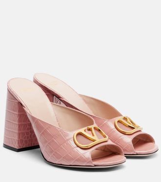 Valentino Garavani VLogo croc-effect leather mules