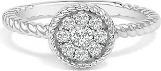 House of Brilliance Sterling Silver 1/4 Cttw Diamond Floral Round Braided Ring at Nordstrom