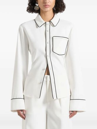 Mani&egrave;re De Voir Blouse met contrasterende afwerking en gestrikte achterkant - Wit